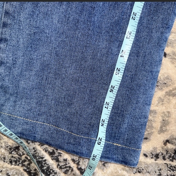 Risen Jeans Women Size 5 / 27 Wide Leg Medium Blue Cargo Large Pockets - Picture 9 of 12